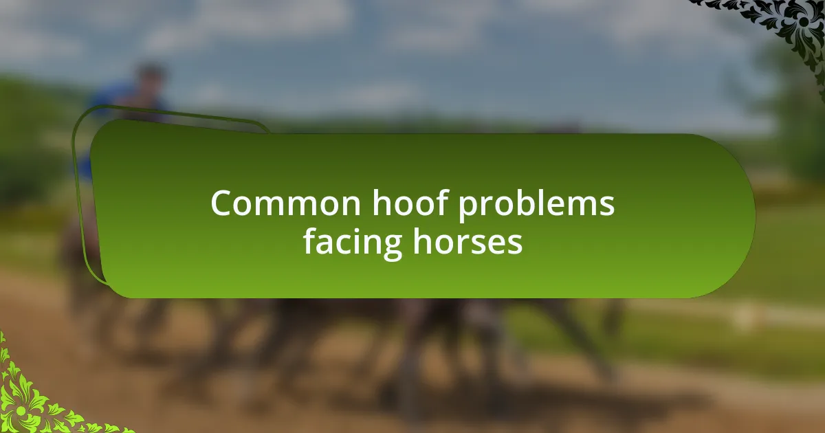 Common hoof problems facing horses