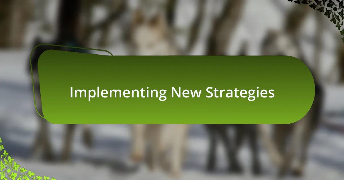 Implementing New Strategies