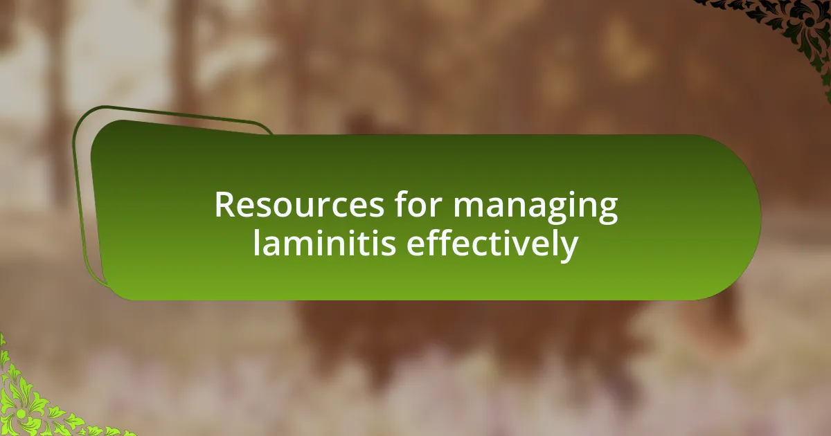 Resources for managing laminitis effectively