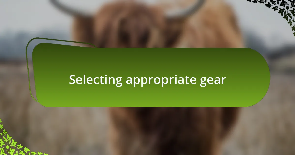 Selecting appropriate gear