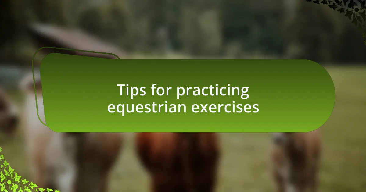 Tips for practicing equestrian exercises